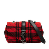 サンローラン ベイビーチャイ チェーン ショルダーバッグ 399289 レッド ブラック ウール レザー レディース SAINT LAURENT 【中古】